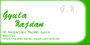 gyula majdan business card