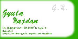 gyula majdan business card